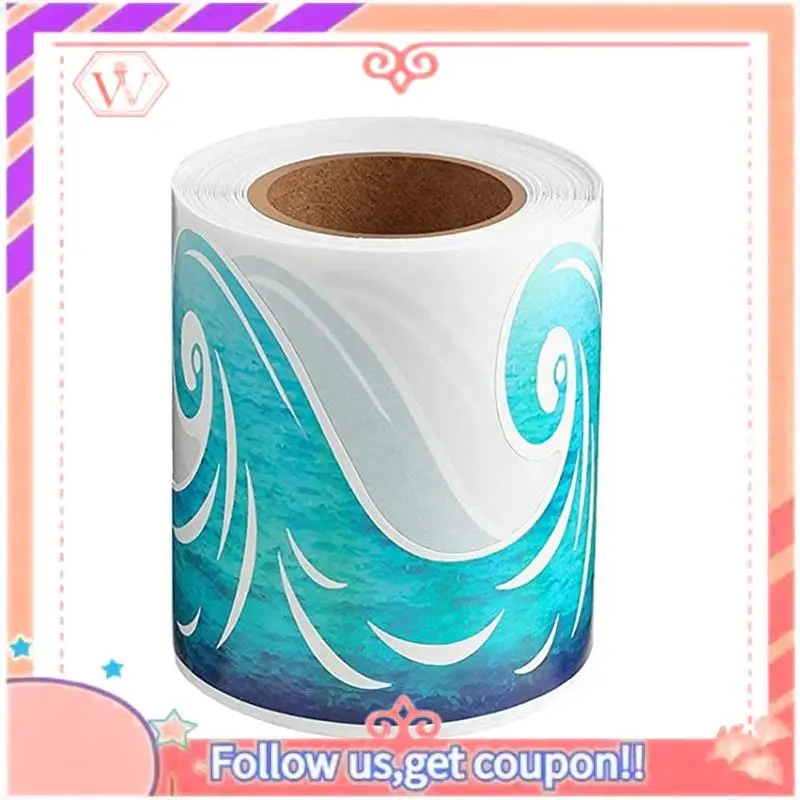 Upgraded Ocean Wave Bulletin Board Border Sticker Classroom Blackboard Bulletin Board Decorative Paper Self-Adhesive Border Trim