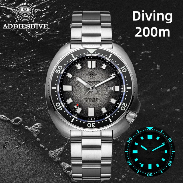 ADDIESDIVE hommes montre verre saphir AR enduit montres à Quartz lumineux 200m étanche tortue plongeur montre Reloj Hombre AD2511 1