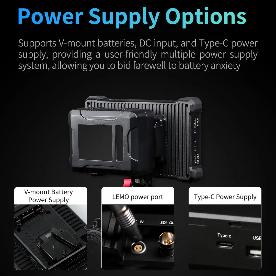 Desview R7III R7SIII 7인치 카메라 필드 모니터 2800nits UHB 터치 스크린 풀 SDI/HD 4K HD 3G-SDI 입력/루프아웃 카메라 모니터
