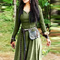 LisdinoMedieval Dress Women Long Sleeve Maxi Robe Vintage Fairy Elven Dress Renaissance Celtic Viking Gothic Cosplay Costumes - Image 5