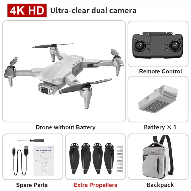 Квадрокоптер L900PRO складной, 4K, с двойной HD-камерой, 1200 м