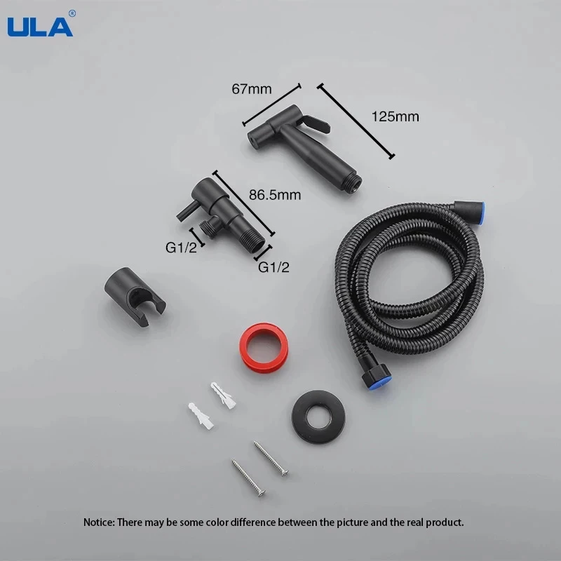 ULA Black Bidet Faucet Hand Protable Toilet Bidet Sprayer Stainless Steel Toilet Bidet faucet Bathroom Shower Head Self Cleaning 6
