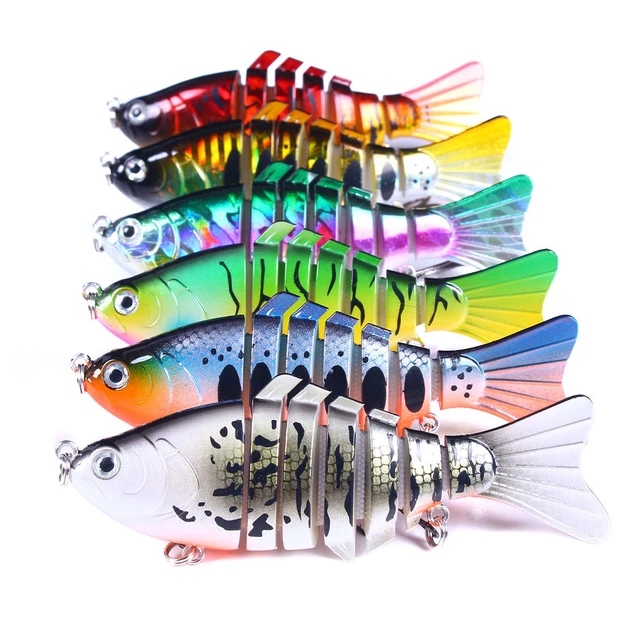 1PC 10cm 7-Section Fishing Lures Fish Luya Bait Multi Segmented Fish  Dropped and Sank Hard Bait 3D Bionic Fish Eye Fishing Lures - AliExpress