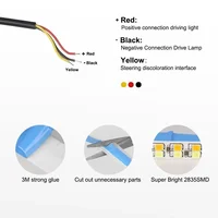 1pair Daytime Running Lights for Car Headlight Flexible Led Strip DRL LED Strip Turn Signal White Yellow Sequential LED 3
