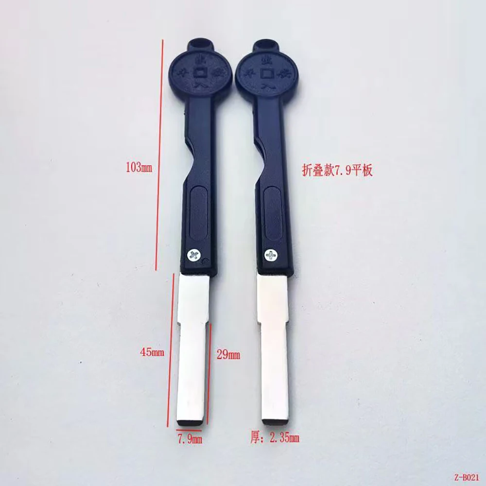 circular handle folding 29mm long flat blade fingerprint lock key embryo household emergency key