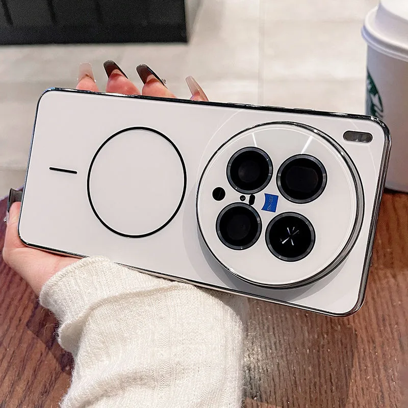 Luxury Magnetic Full-Coverage Lens Protection Acrylic Case with Shockproof Bumper and Anti-Fingerprint Features