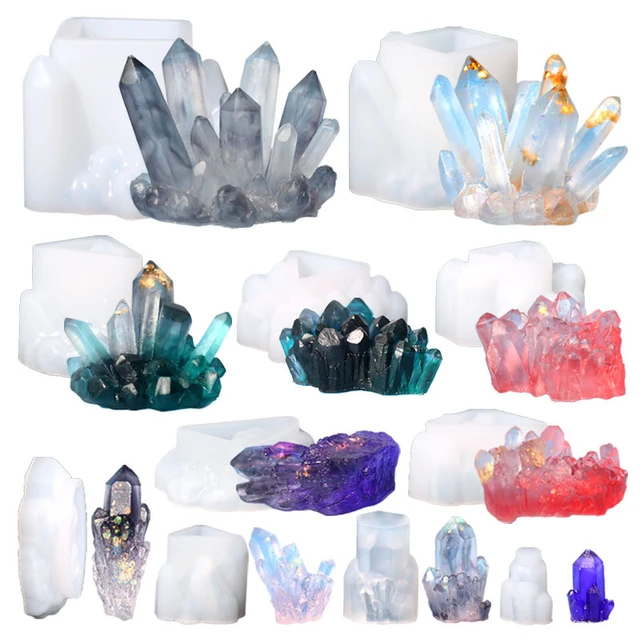  10 Pcs Resin Crystal Molds, Silicone Crystal Molds for Resin,  Growing Crystal Cluster Molds Quartz Rock Resin Silicone Molds Crystal  Stone Resin Molds for Candles,Gems,Tray Decoration : Home & Kitchen