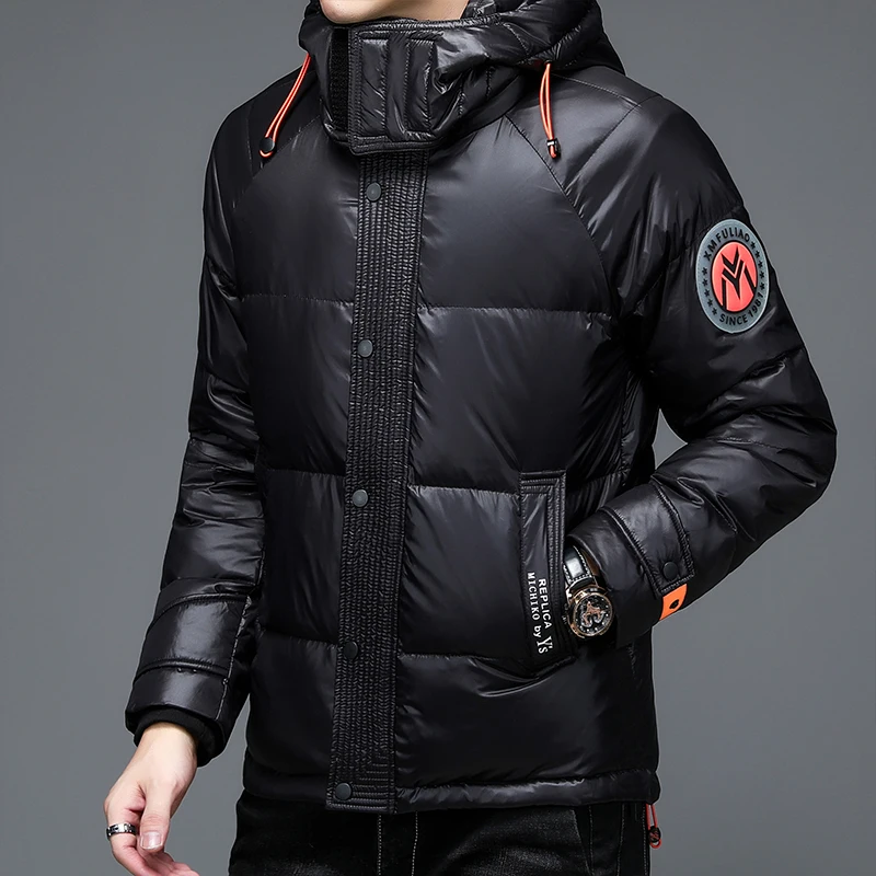 Mens Winter Puffer Down Jacket Men Brand High Quality 80% White Duck Down Coat Warm Coat Thick Hooded Jacket for Man