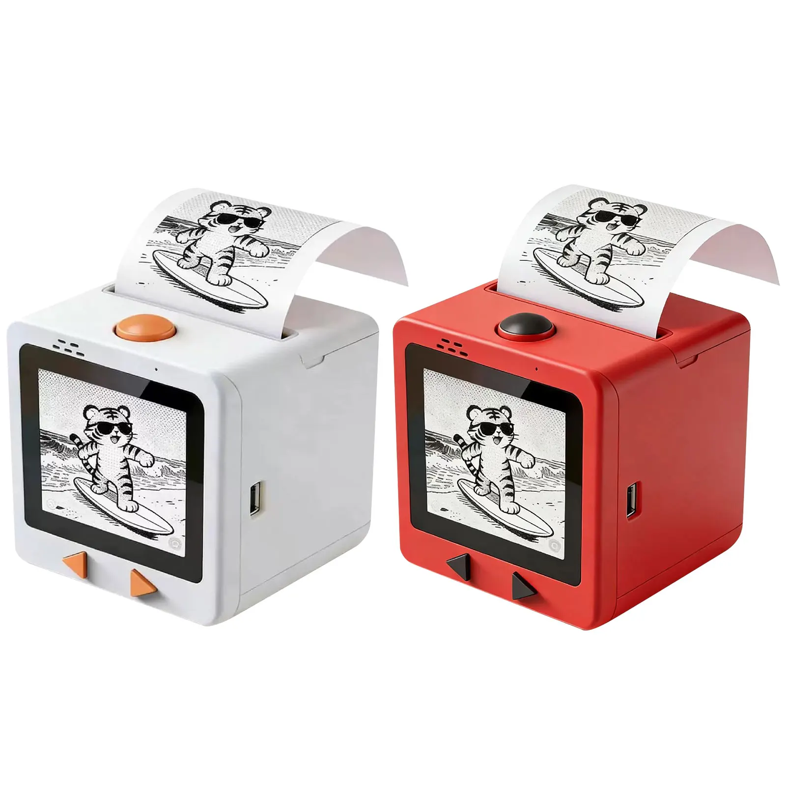 스마트 AI 음성 스티커 프린터 박스(디스플레이 포함) 미니 감열 라벨 프린터(가정, 사무실, 학습 및 DIY 프로젝트용)