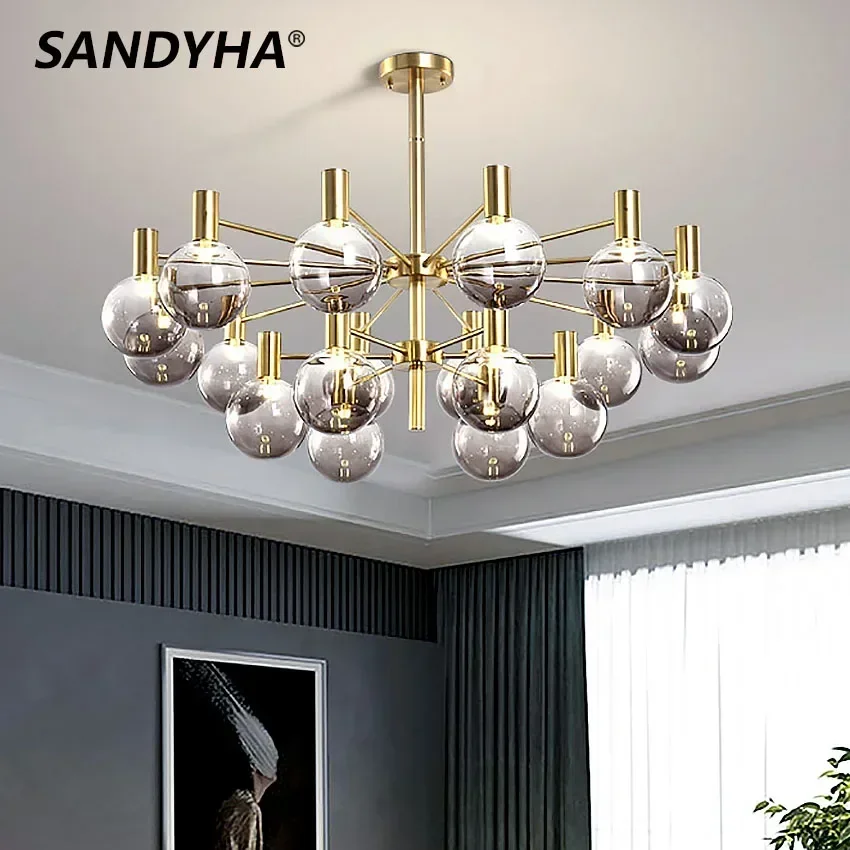 

Nordic Simple Led Black Gold Ceiling Pendant Lamp Glass Ball Lighting Fixtures Living Dining Room Home Bedroom Hotel CE SANDYHA