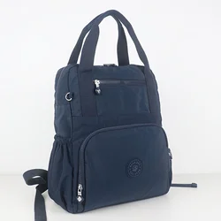 Women's Nylon Travel and School Backpack with Large Capacity and Multiple Pockets (Dark Blue)