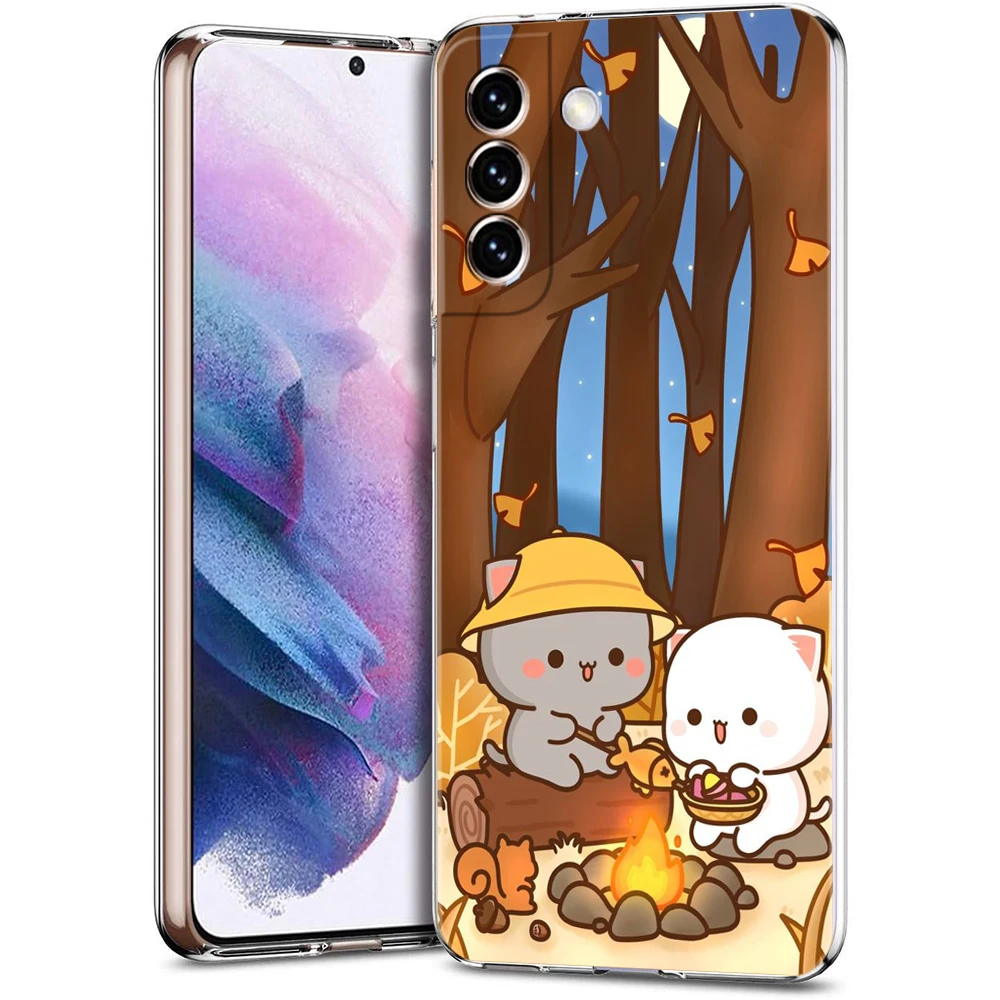 Peach and Goma Cat Transparent Phone Case