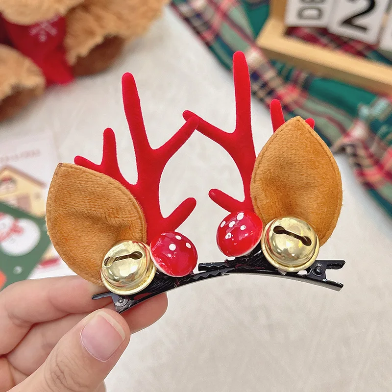 Mushroom bell red antler clip