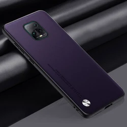 Premium PU Leather Protective Phone Case - Elegant Back Cover with TPU Silicone Guard for Redmi Note 9 Pro Max (Purple)
