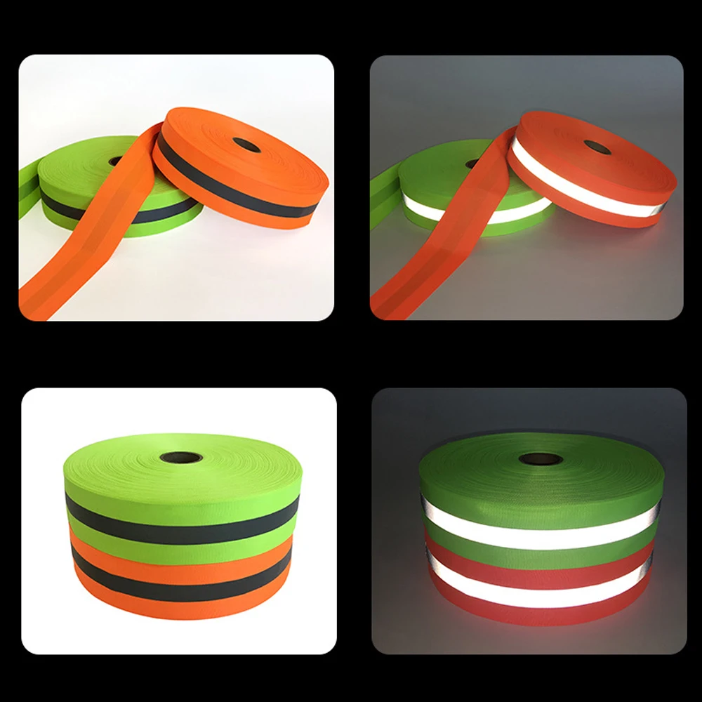 

5cm Width Oxford Reflective Fabric Sewing Tape Reflective Webbing Ribbon For Sewn On Clothing Bags