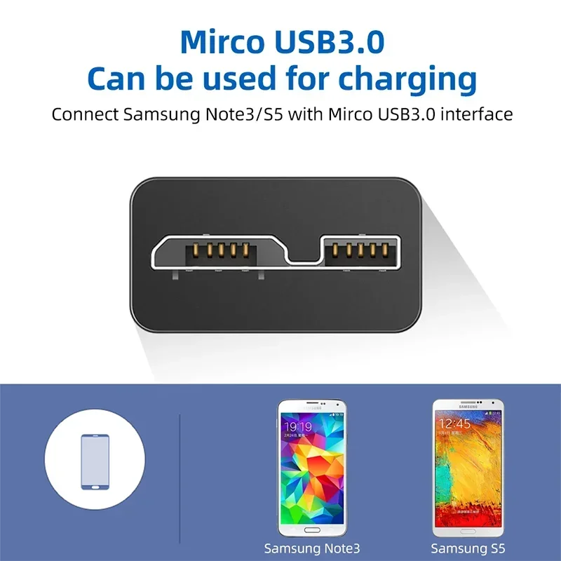 USB 3.0 - 마이크로 B 케이블 하드 디스크 데이터 전송 고속 충전 케이블 (삼성, 도시바, WD, 시게이트 HDD, SSD 마이크로 B 케이블용)