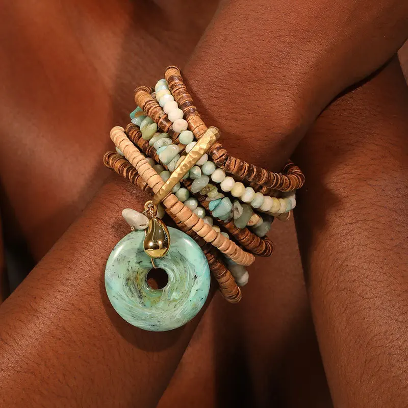 Statement Boho Beads Bracelet Handmade for Women Girl Wedding Party Beach Jewelry
