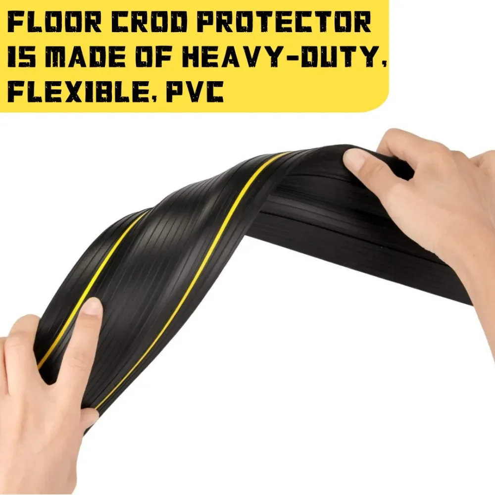 Garage Door Floor Sealing Strip Multi Functional with Yellow Line PVC Garage Edge Gap Dustproof Waterproof 1/3M