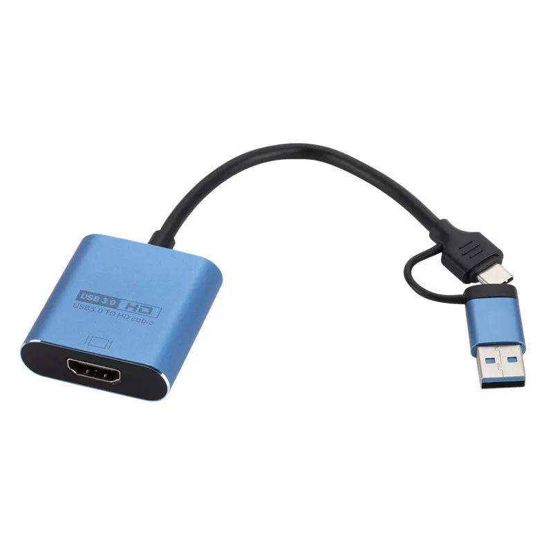 

2in1USB A 3.0 Type-C to 1080P@60Hz HD Converter Cable USB Type-C Screen Casting Cable for PC Laptop Phone Tablet To HDTV Monitor