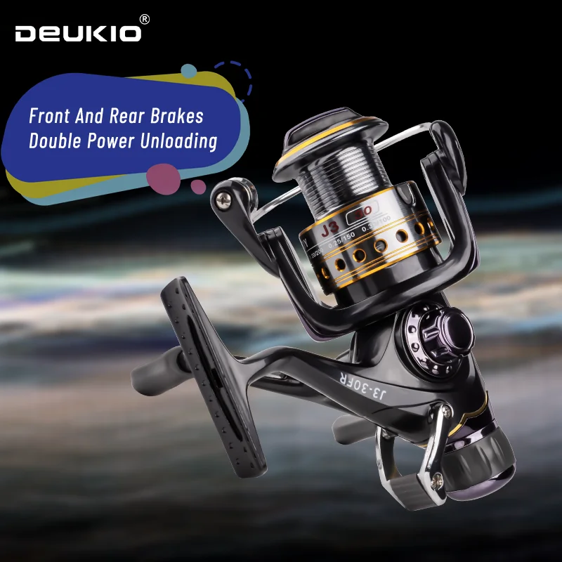 DEUKIO Fishing Reel Spinning Reel Double Drag 20kg Carretilha Pesca Sea Fishing Carp Free Spare Spool spinning fishing reels fishing reels