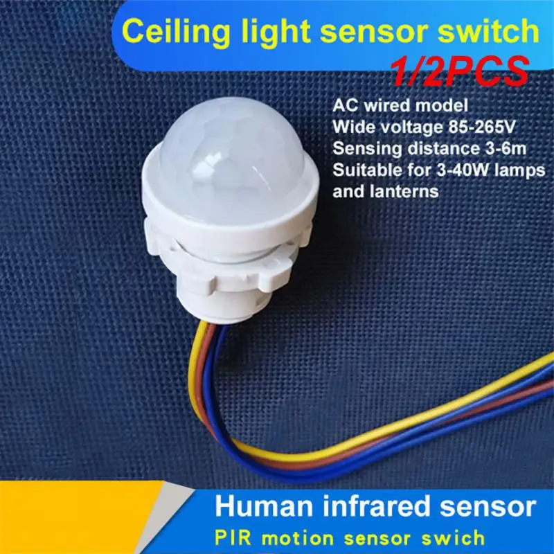 

1/2PCS Human Body Sensor Adjustable LED Night Light Sensor Switch PIR Infrared Human Body Induction Motion Sensor Detector