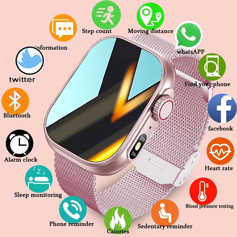 

2023 New Call Smart Watch Women Custom Dial Smartwatch For Xiaomi Waterproof Bluetooth Music Watches Full Touch Bracelet Clock