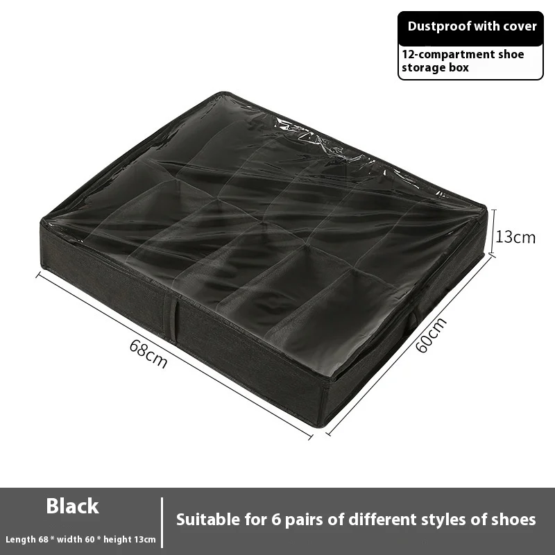 New fabric shoe box transparent shoe storage box household dormitory can be folded and divided into shoe storage boxes 4