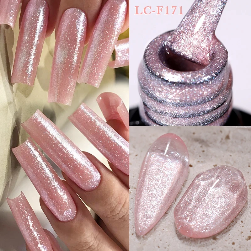 LILYCUTE 7ML Glitter Color Gel Nail Polish Colorful Semi Permanent UV Gel Sparkling Soak Off UV LED Nail Art DIY Design Varnish