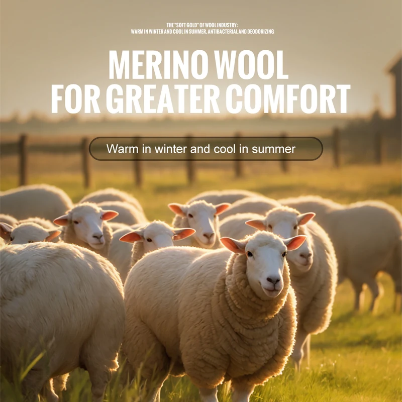 Merino Wool Hiking Socks Thermal Warm Moisture Absorption