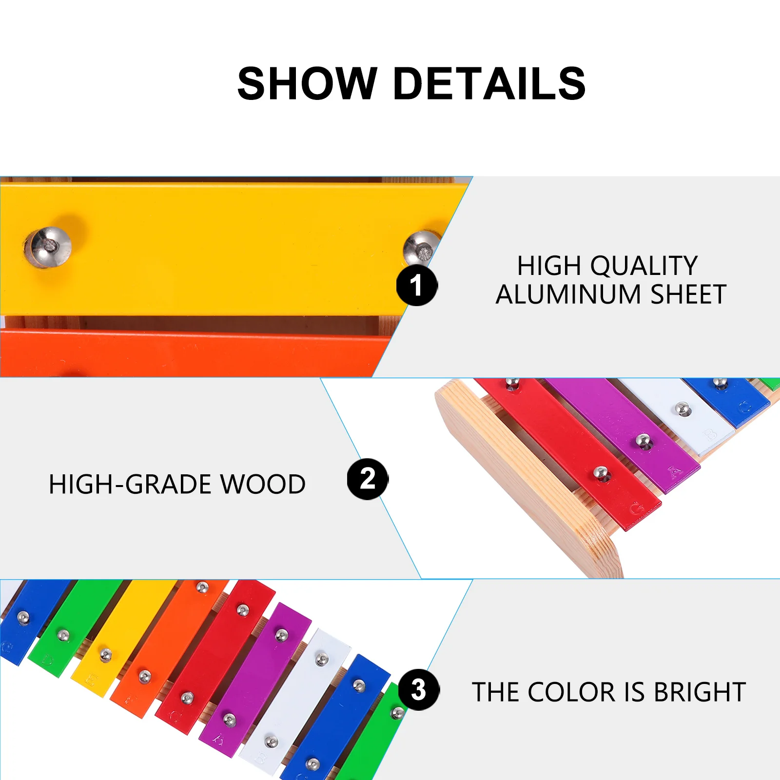 Xylophone Kids 15 Notes Percussion Wood Instruments Toddler Toys Xylophone Educational Musical Toddlers Kids