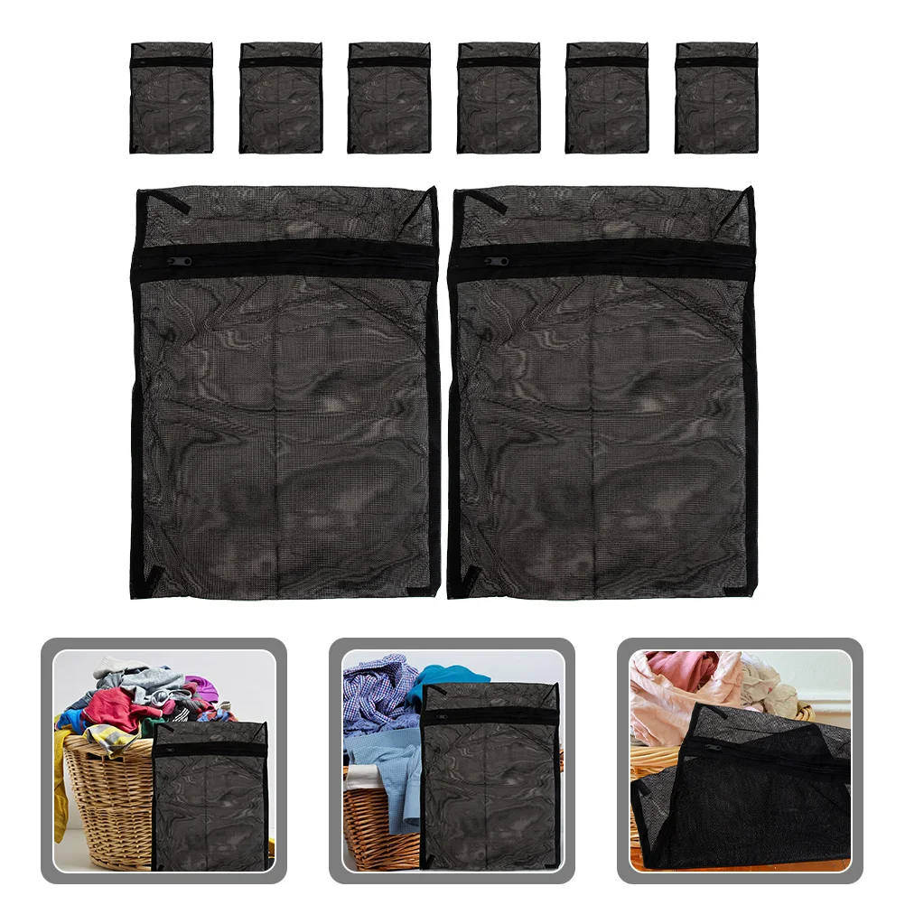 

Alipis Black Laundry Bag Mesh Bra Toiletry Delicates Wash Bags Zipper Washing Underwear