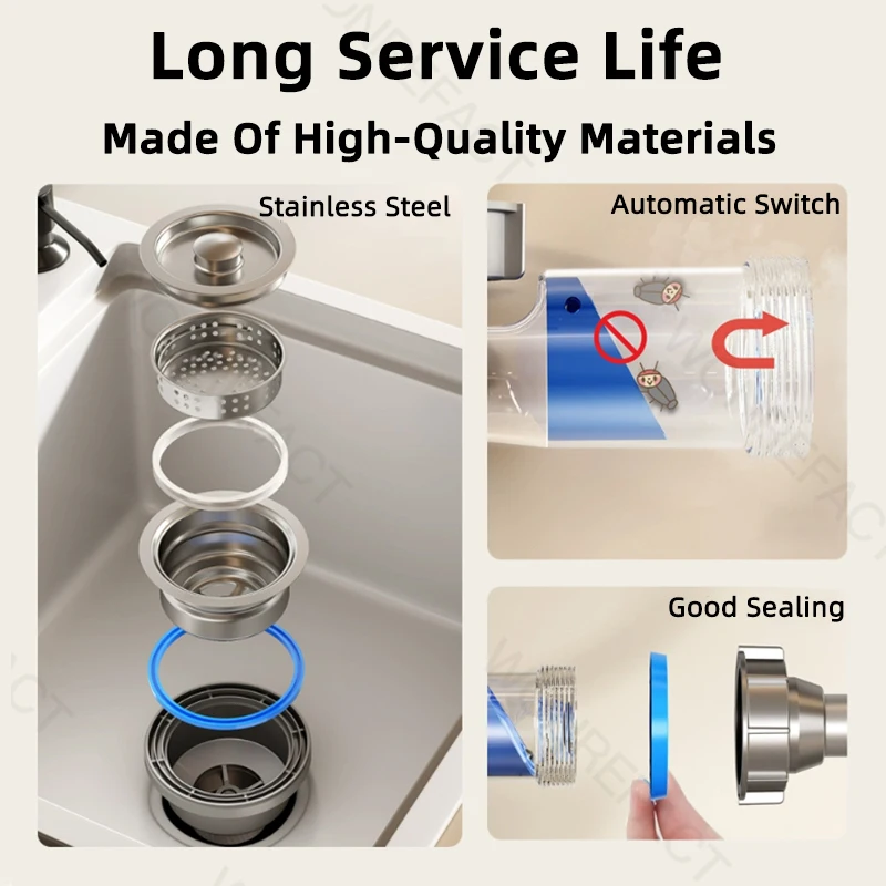 Kitchen Sink Drainage Accessories Drain Pipe Adapter Sink Drain Hose Anti-Odor Check Valve Filter Multi-joint Pipe kitchen sink strainer