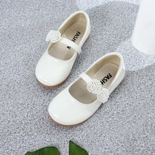 

Flower Children's Kids White Black Patent Leather Shoes For Teenage Girls Wedding Party Princess Shoes New 2022 Chaussure Fille