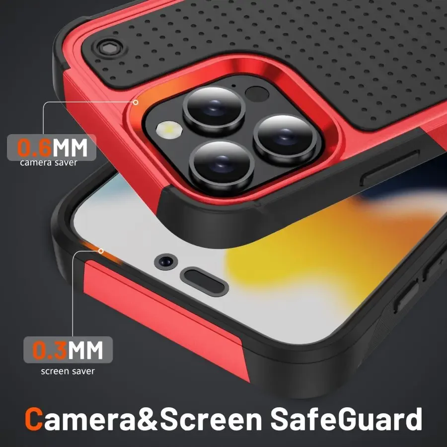 Luxury Hybrid Rugged Heavy-Duty Armor Shockproof Case - Hard Plastic Frame Back Cover