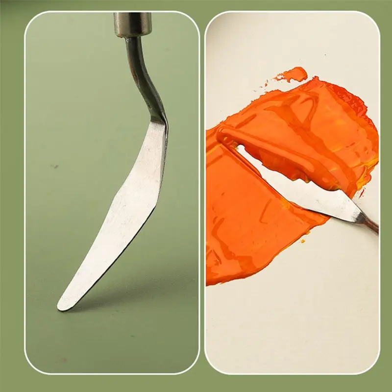 7Pcs Stainless Steel Oil Painting Knives Artist Crafts Spatula Palette Knife Mixing Knife Scraper Art Tools 6