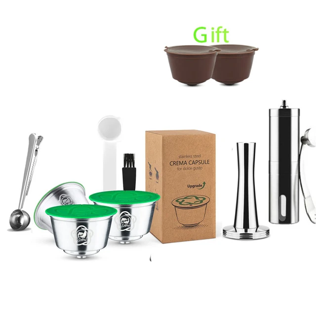 Cápsulas de café reutilizables Dolce Gusto, cápsulas de filtro de café y  leche de acero inoxidable, cápsulas de café recargables dolce gusto -  AliExpress