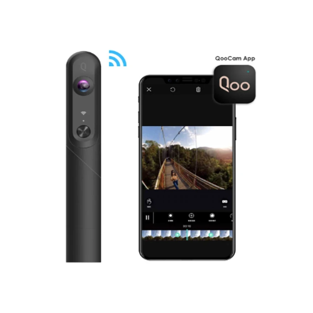 Camera 4K UHD 비디오 녹음기 3D 액션 KanDao QooCam Cucum 360 ° 모션 카메라, 3D VR 카메라 FOV 216 ° F/2.2 어안 렌즈