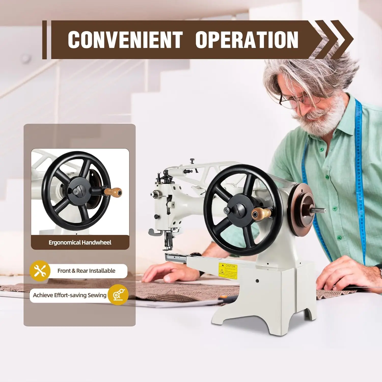 Leather Shoe Sewing Machine 500SPM Industrial Sewing Machine Nylon/Cotton Thread Shoe Repair Machine for Sewing 5