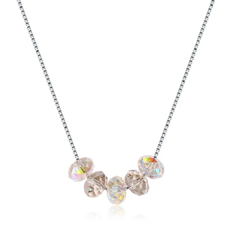 

Разноцветные овальные бусины, необычное ожерелье с подвеской из австрийского камня, женское Ювелирное Украшение с драгоценными камнями в виде юбилея