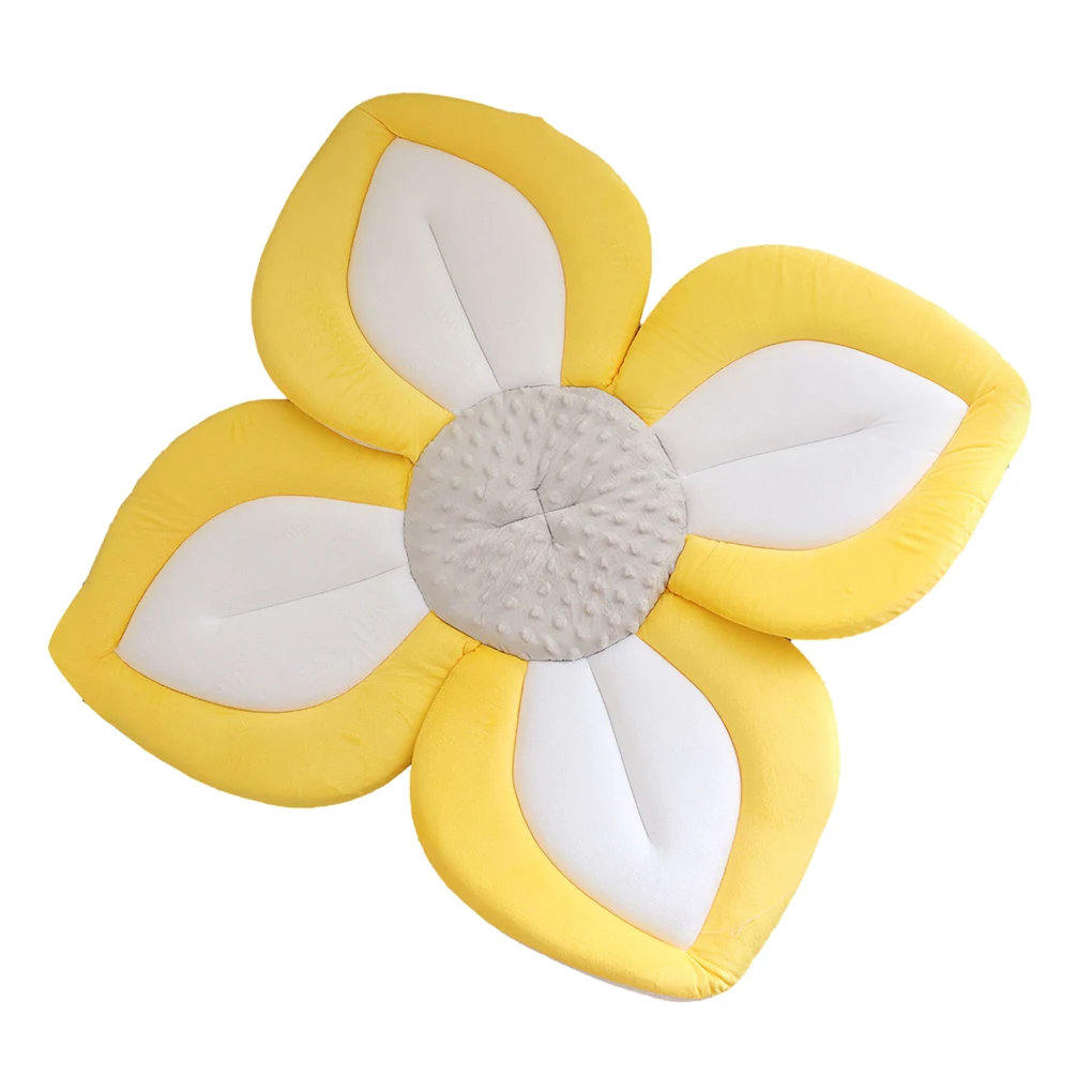 Comfortable Flower-Shaped Baby Bath Mat, Soft Non-Slip Bath