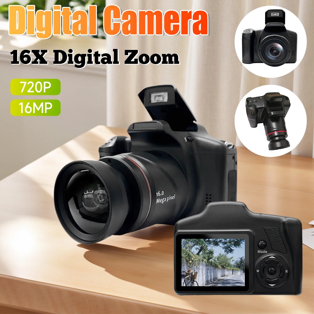 16MP Mini Digital Camera with 2.4 Inch Screen Vlogging Camera 720P 16X Digital Zoom Video Recorder for Photography Small Camera 1