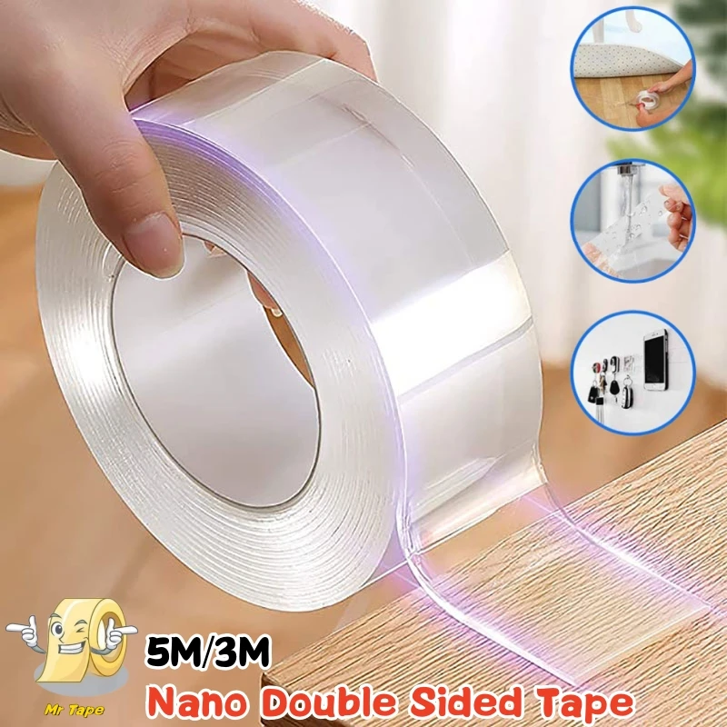 Double Sided Adhesive Tape Thin  Adhesive Tape Double Side Thin - 1m/2m/3m/5m  - Aliexpress