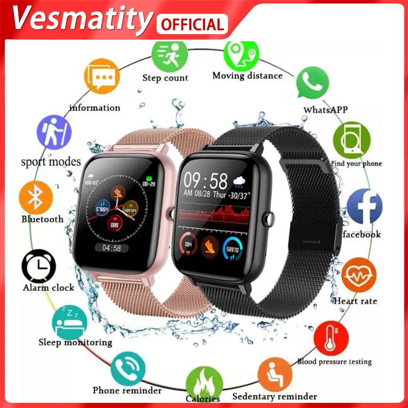 For Apple Xiaomi Huawei P6 Heart Rate Monitor Women's Watch Life