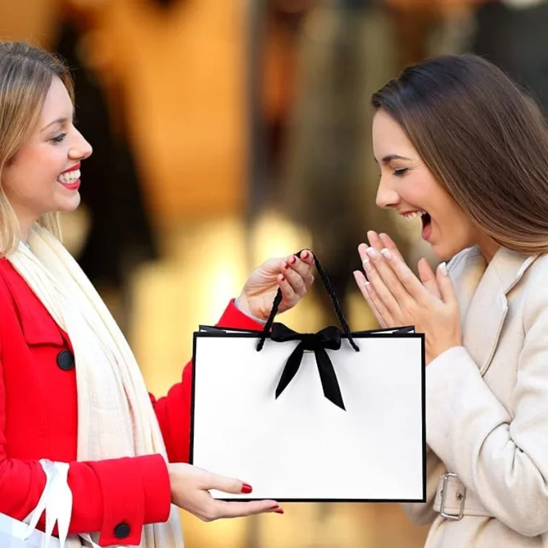 1-100PCS Handheld White Card Paper Bag Gift Handheld Packaging Simple Bag Shopping Paper Wedding Party Gift Packaging organza gift bags,party gift bags