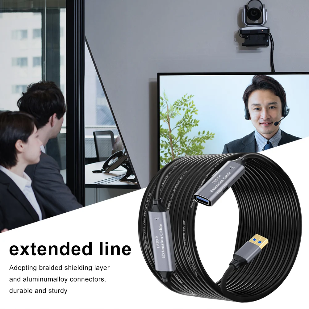 USB 3.0 액티브 연장 코드, A 타입 수 to A 타입 암 USB 리피터, 신호 인핸서, 오큘러스 리프트, 퀘스트 링크 등에 적합