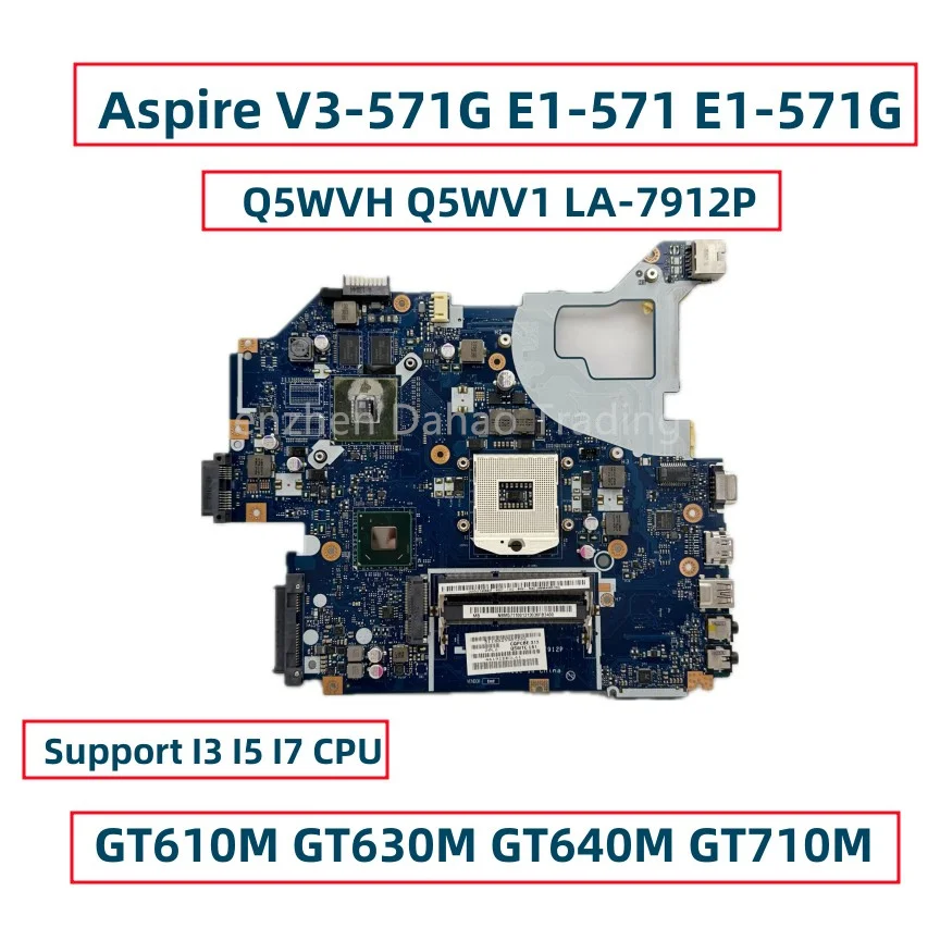 

Q5WVH Q5WV1 LA-7912P для Acer Aspire V3-571G E1-571 E1-571G материнская плата для ноутбука с GT610M GT620M GT630M GT710M 2GB GPU HM77