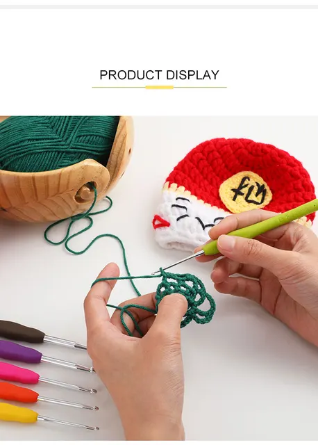1 Piece Aluminum Crochet Hook Set Ergonomic Grip Soft TPR Handle Crochet  Needles Yarns and Wools So Weave 14 Sizes 2.25-10.0MM - AliExpress