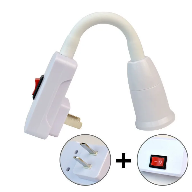 E27/E26 Socket Adapter with On/Off Switch Light Lamp Bulb 360 Degrees Flexible US EU Plug for Night Light Grow Lights Desk Lamp lamp holder,lamp bulb holder,socket converter,lamp base,lamp socket adapter,switch socket
