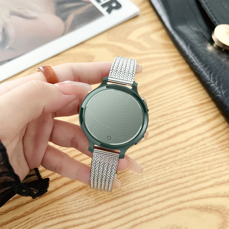 Giopuey Bandje compatibel met Garmin Lily 2/Claasic/Active, flexibel gevlochten nylon vervangend bandje, uniseks, blauw
