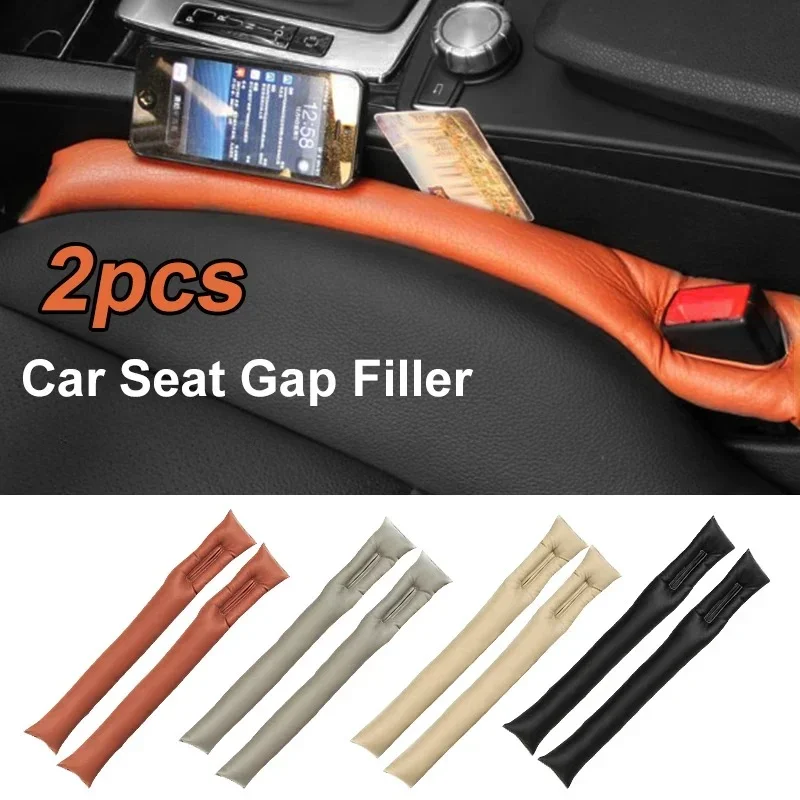 Car Seat Gap Filler 2pcs Car Seat Gap Filler Soft Leather Leak-proof Pad Stopper General Motors Accessories Interior Car Storage Bag